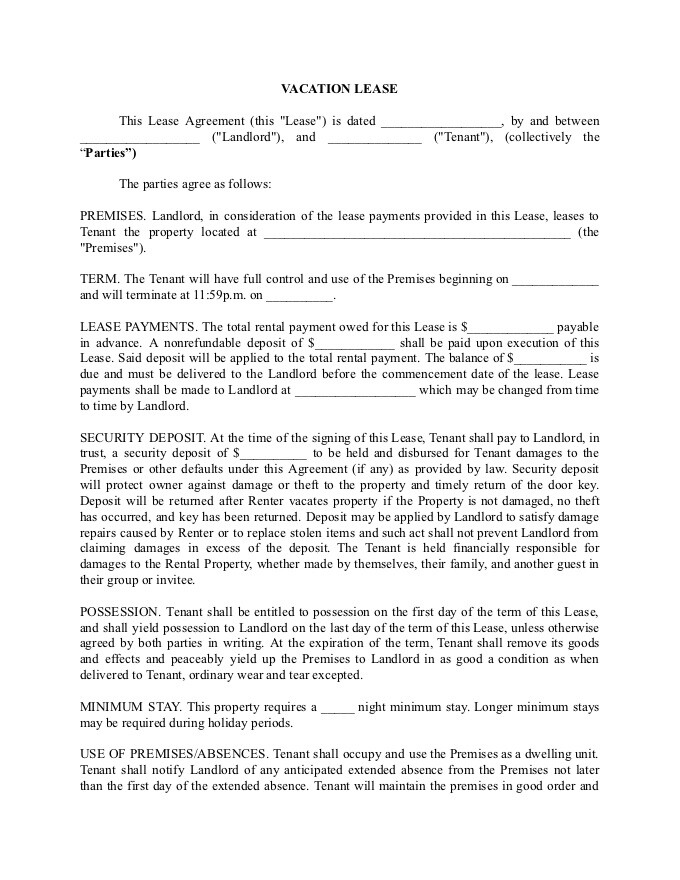 Get a Free Vacation Rental Contract Template Get a Free Vacation Rental Contract Template
