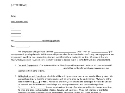 PDF Template - legal rep engagement letter hourly rate template