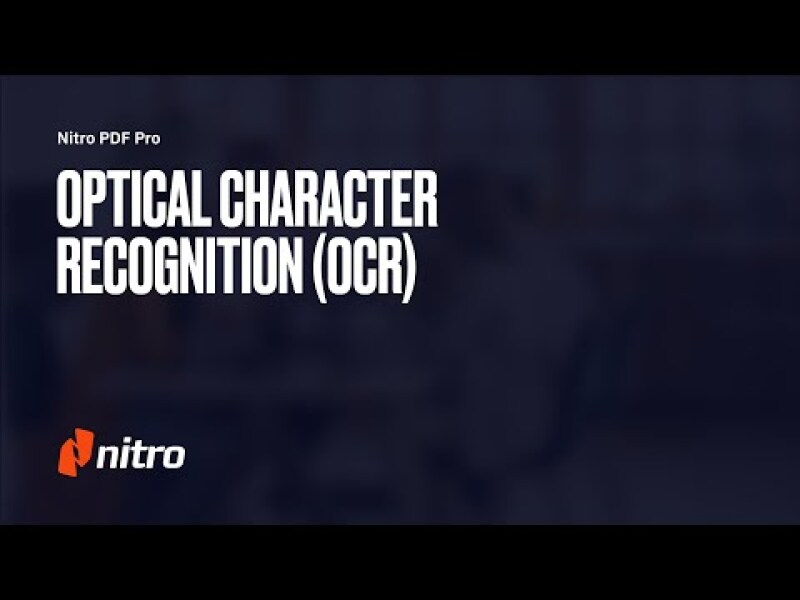 Nitro PDF Pro: Optical Character Recognition (OCR)
