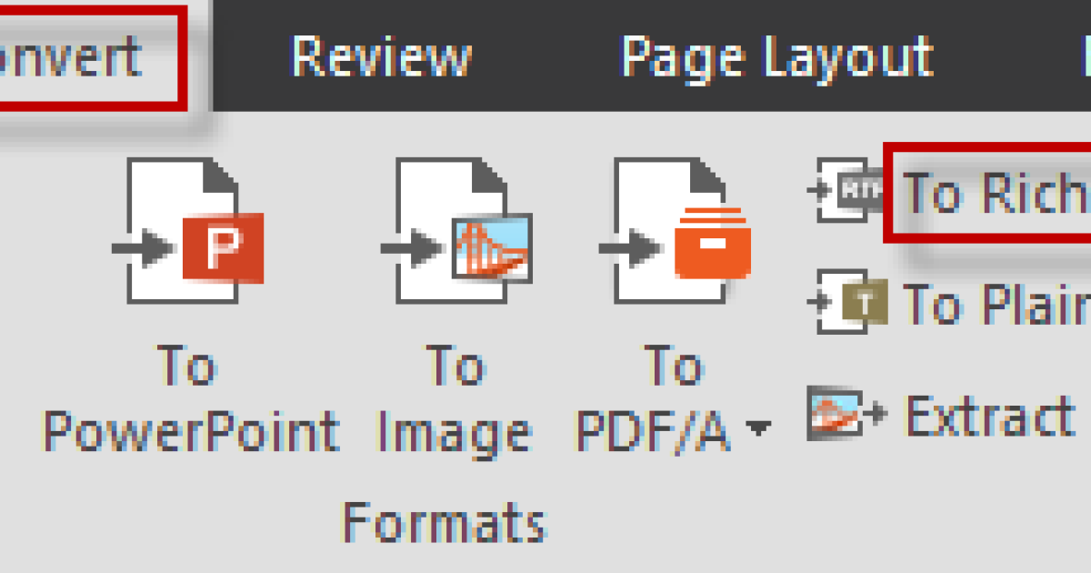 How to convert pdf to rich text nitro