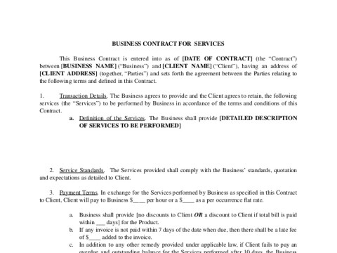 PDF Template - contract for services template