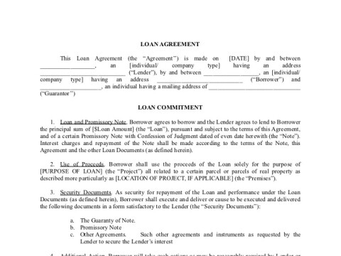 PDF Template - basic loan agreement template