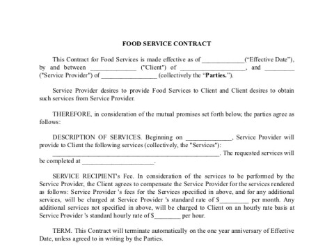 PDF Template - food services contract template