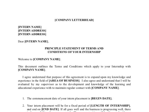PDF Template - internship agreement template