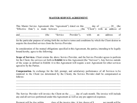 PDF Template - master service agreement template