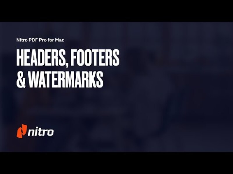 Nitro PDF Pro for Mac: Headers Footers Watermarks