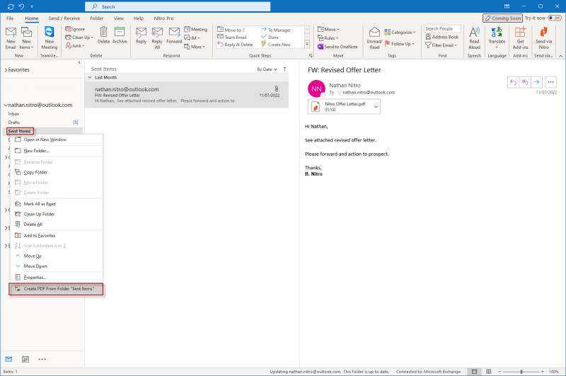 How to Save Outlook Emails as PDF Nitro