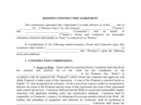 PDF Template - roofing contract template