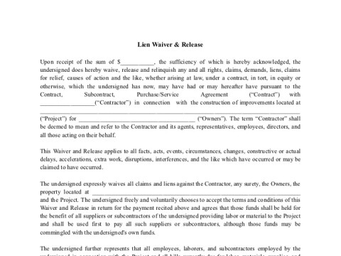 PDF Template - lien waiver and release