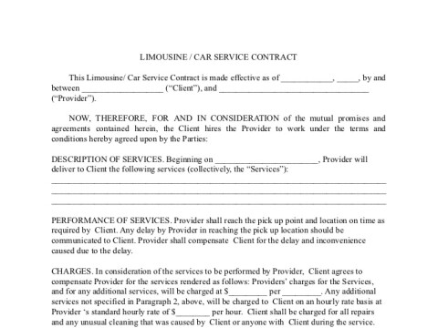 PDF Template - limo service contract template