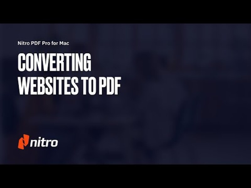 Nitro PDF Pro for Mac: Converting Websites to PDF