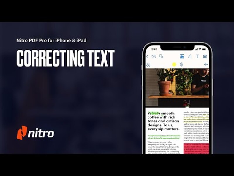 Nitro PDF Pro for iPhone & iPad: Correcting Text