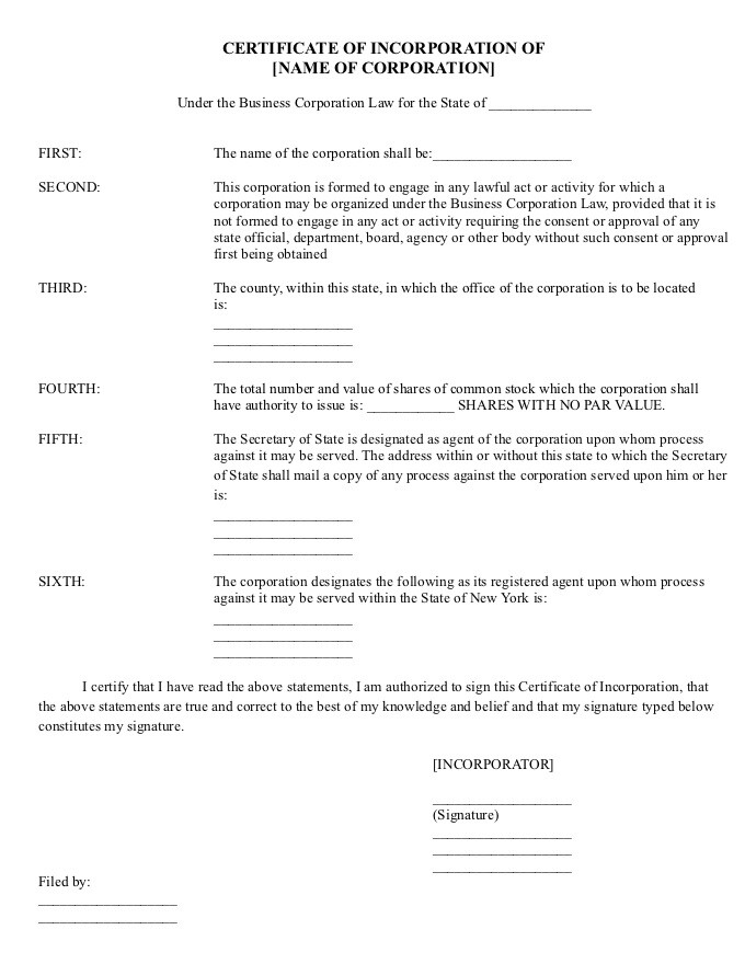Articles of Incorporation Template for Your Business Articles of Incorporation Template for Your Business