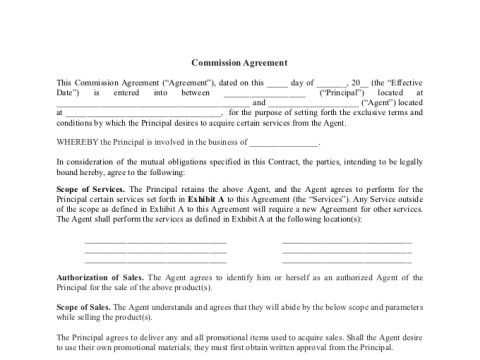 PDF Template - commission agreement template