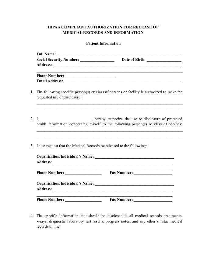 PDF Template - hippa release form