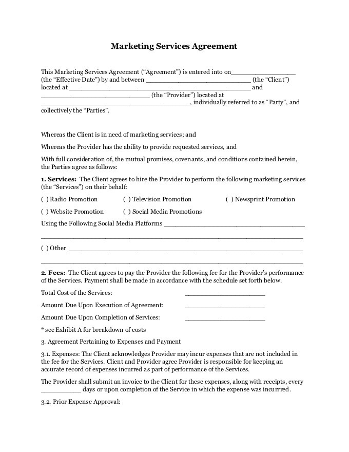 service agreement template pdf