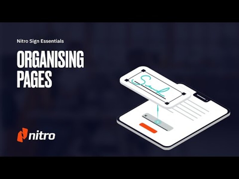 Nitro Sign: Organising Pages
