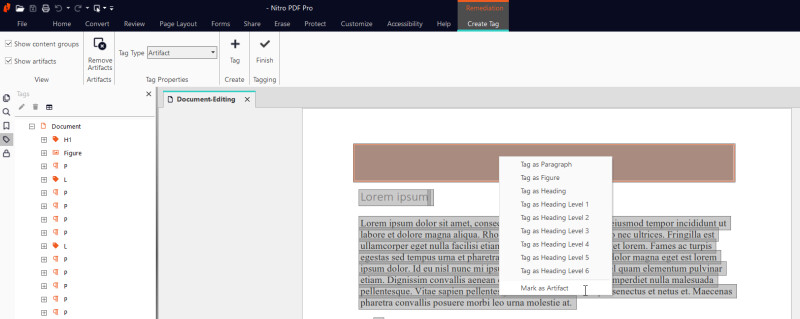 Screen capture showing the context menu