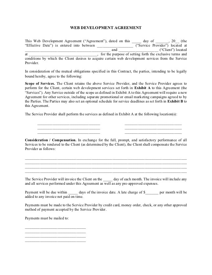 PDF Template - web development contract template