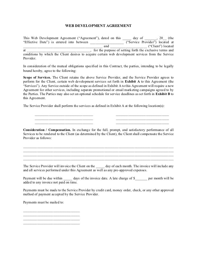 PDF Template - web development contract template