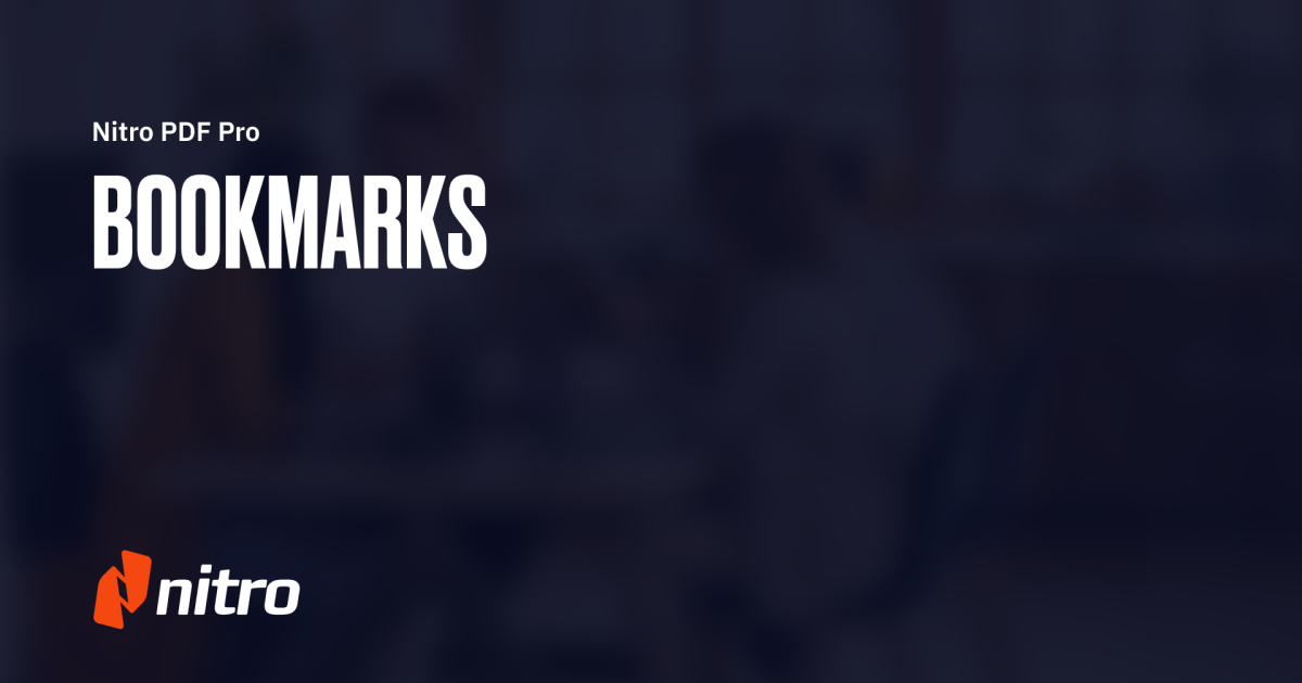 Bookmarks in Nitro PDF Pro