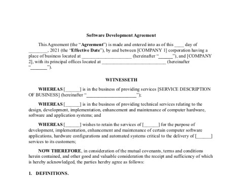 PDF Template - software development agreement template