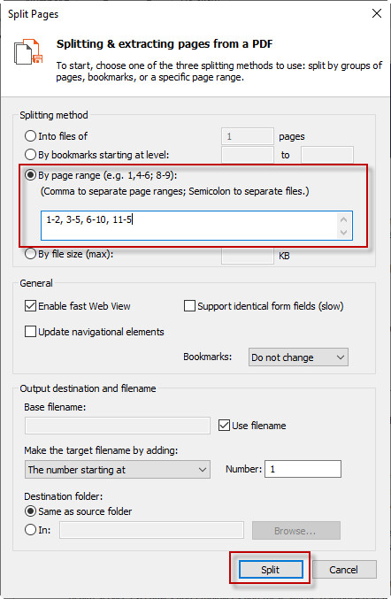 How to Split PDF by Page Ranges