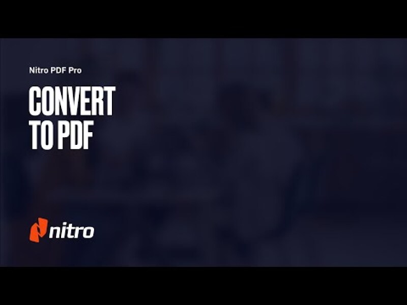 Nitro PDF Pro: Convert to PDF