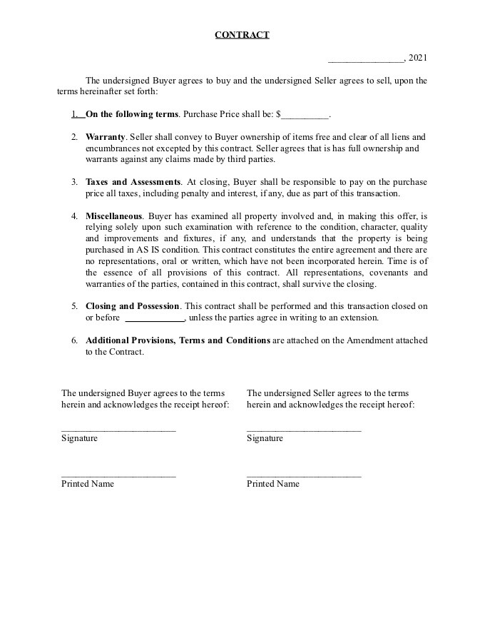 PDF Template - basic contract template