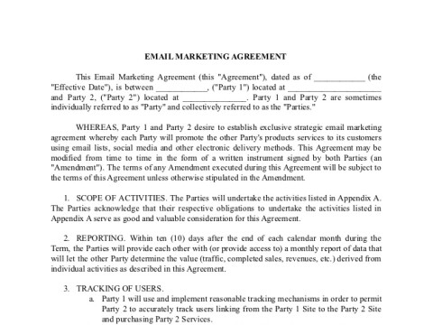 PDF Template - email marketing contract template