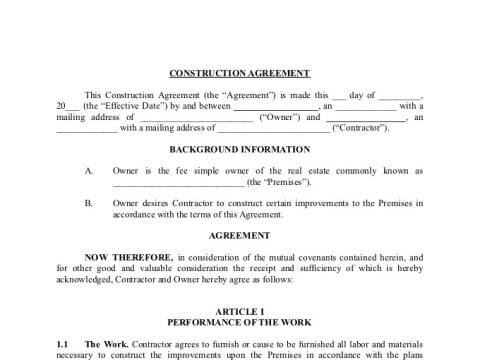 PDF Template - construction contract template