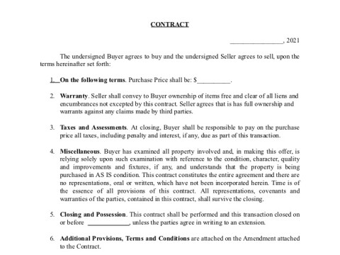 PDF Template - basic contract template