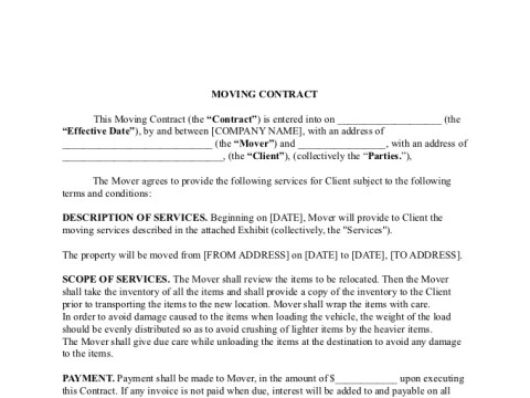 PDF Template - moving services contract template