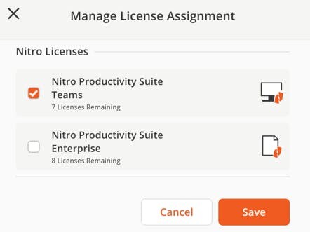License management checkbox