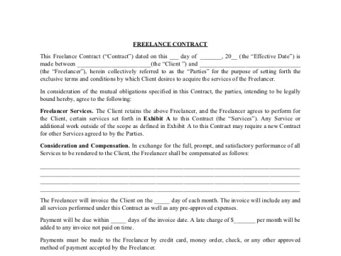 PDF Template - freelance contract template