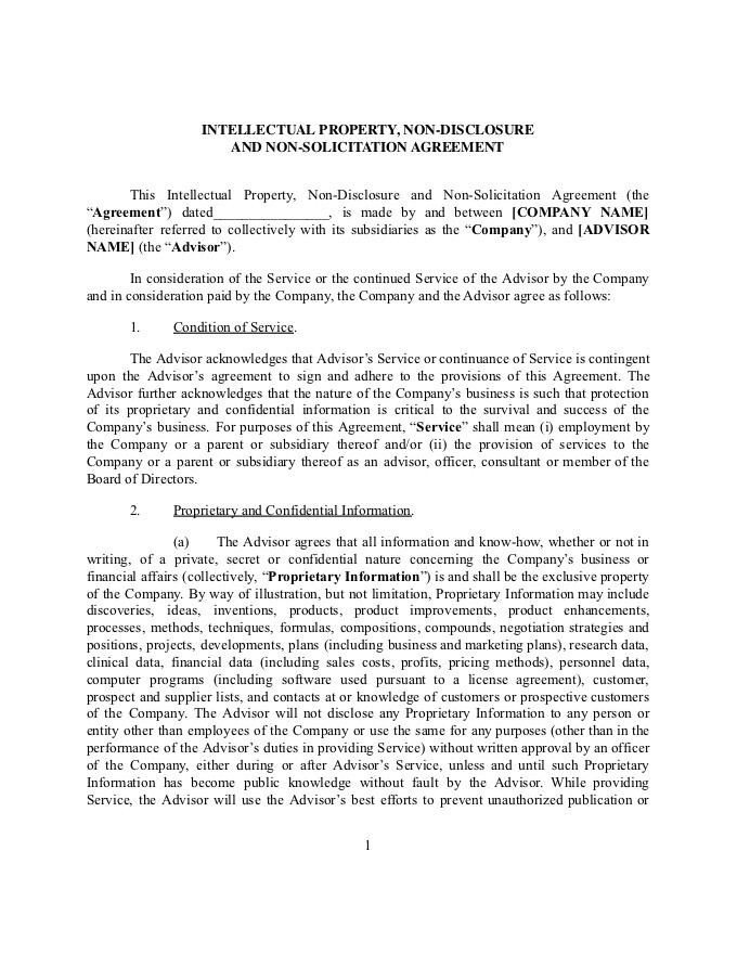 PDF Template - intellectual property agreement template