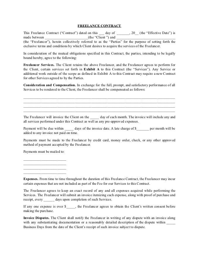 PDF Template - freelance contract template