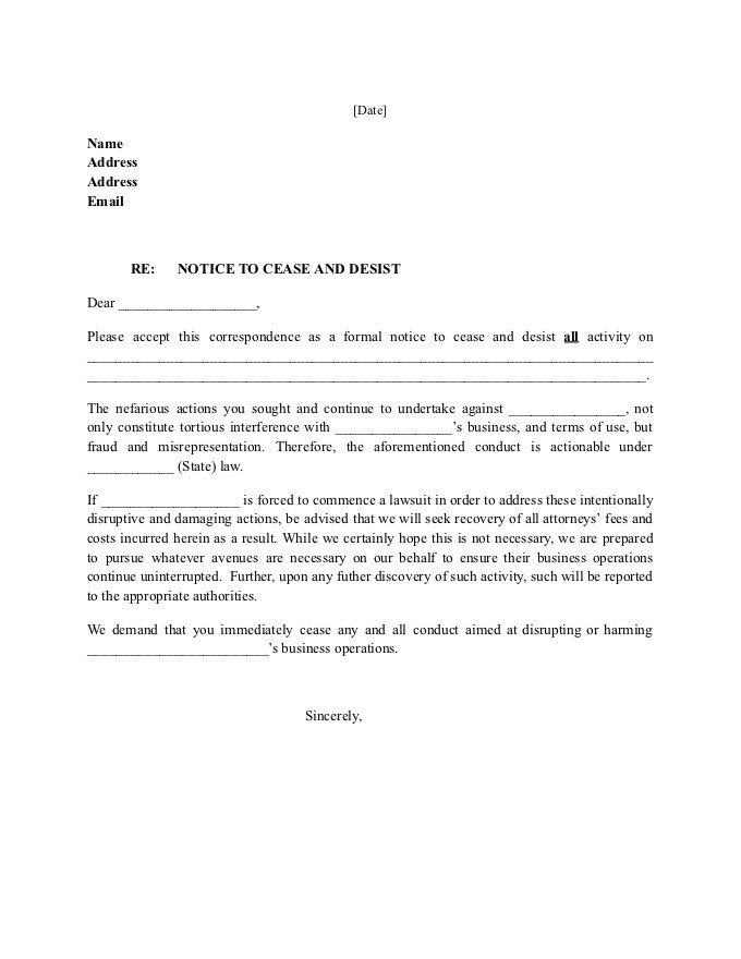 Get a Cease and Desist Letter for Your Business Get a Cease and Desist Letter for Your Business