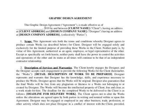 PDF Template - graphic design contract template