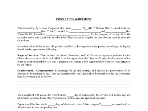 consulting agreement template short