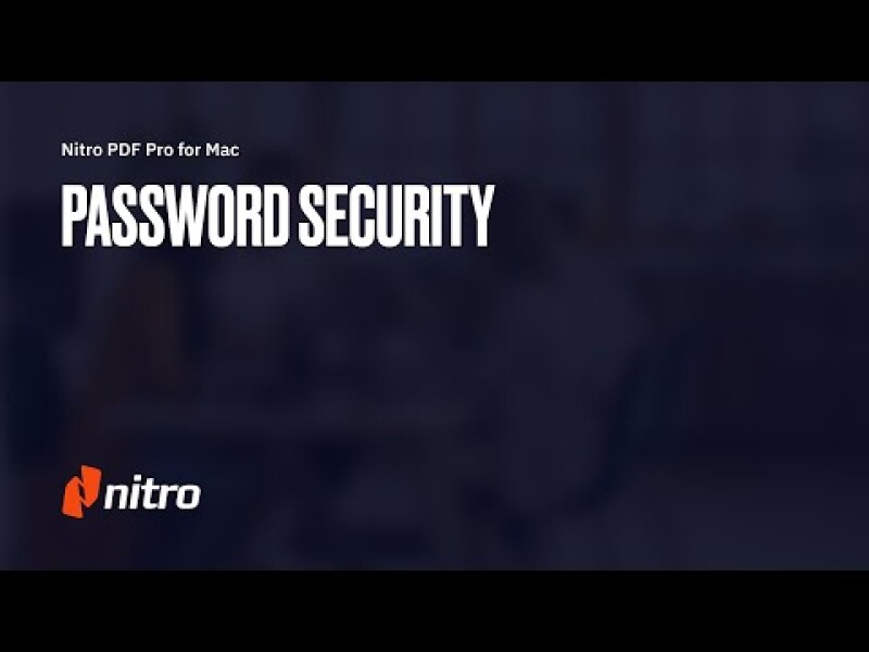 Nitro PDF Pro for Mac: Password Protection