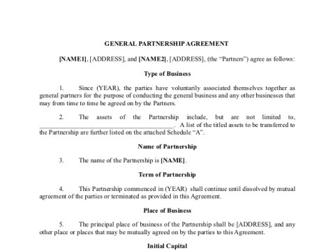 PDF Template - general partnership template