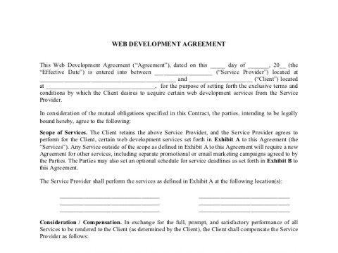 PDF Template - web development contract template