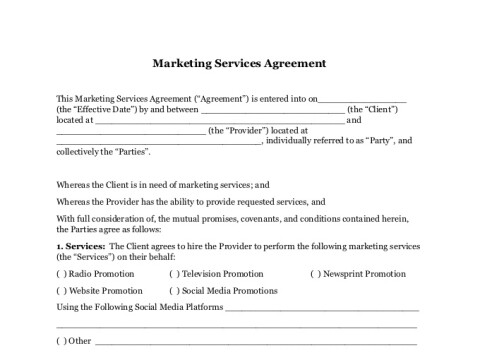 PDF Template - marketing contract template