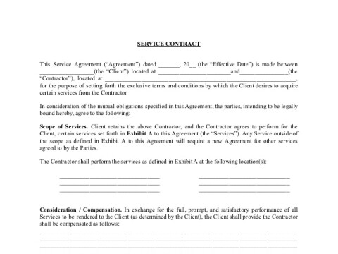 PDF Template - service contract template