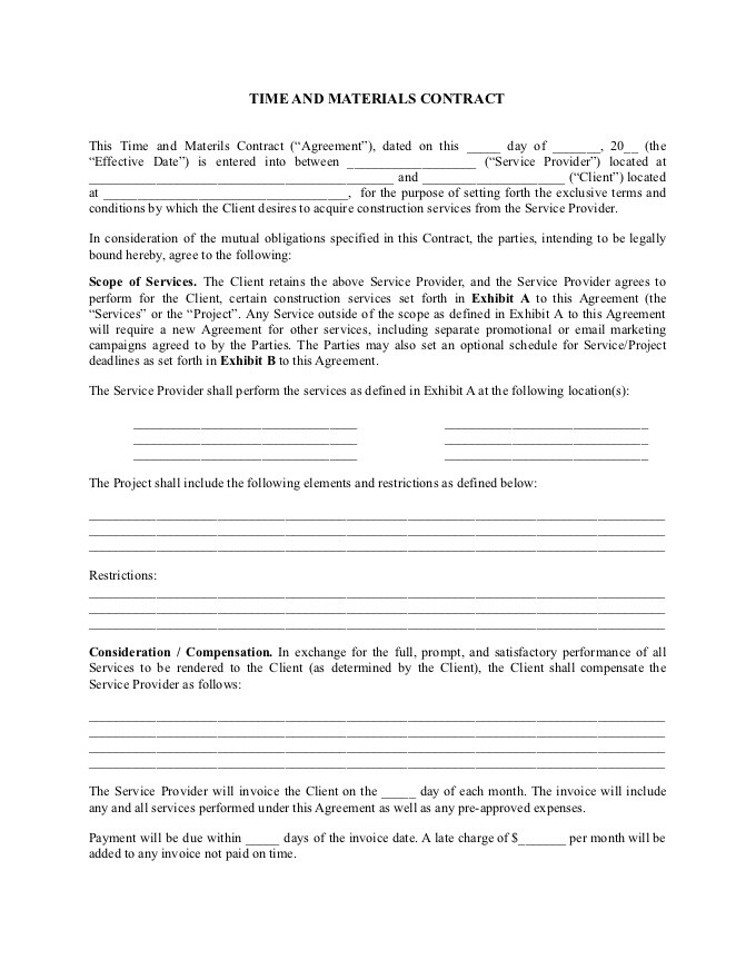 Get a Time and Materials Contract Template for Your Business