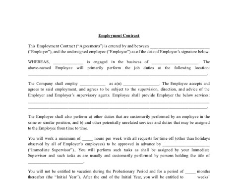 PDF Template - employment contract template