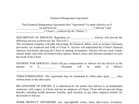 PDF Template - financial management services agreement template