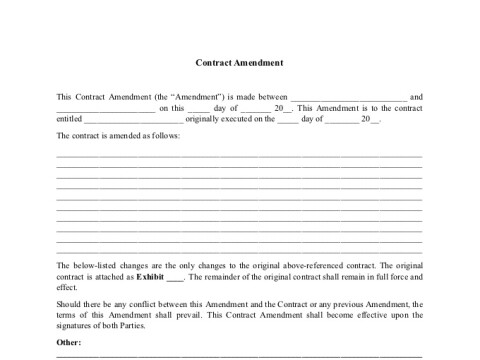 PDF Template - contract amendment template