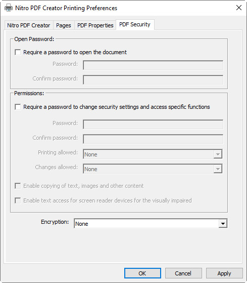 Nitro PDF Creator Preferences | Nitro